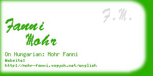 fanni mohr business card